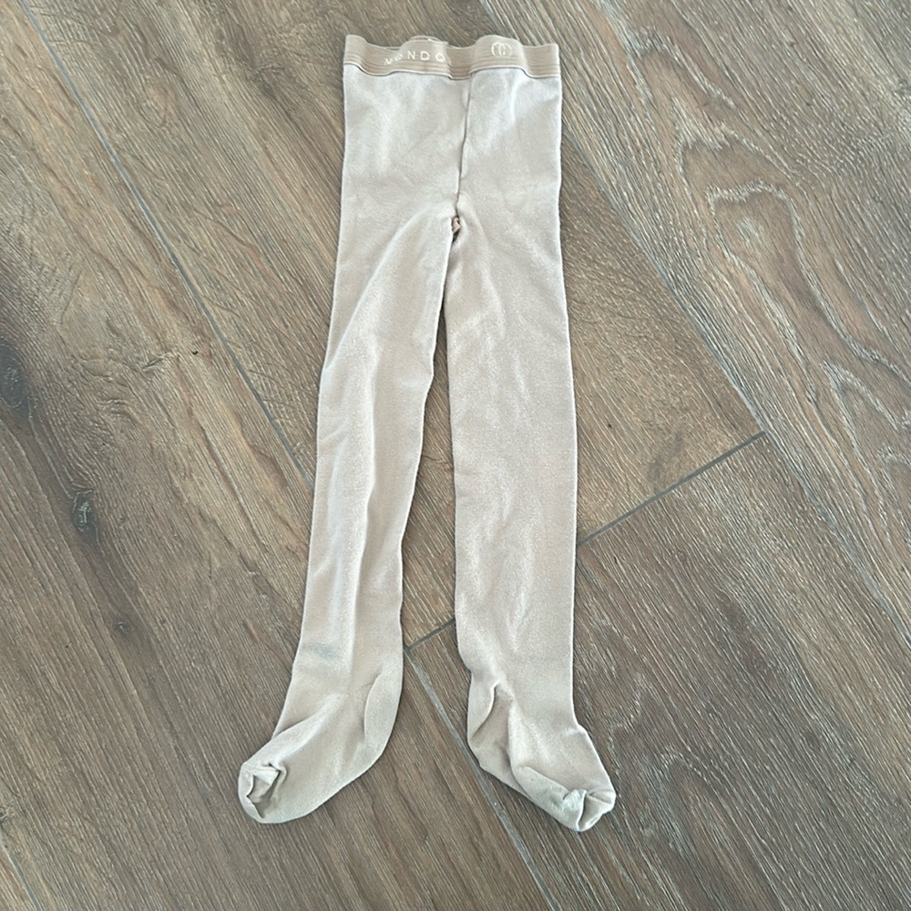 MONDOR girls ice skating competition tights. Size 4-6. Color nude.